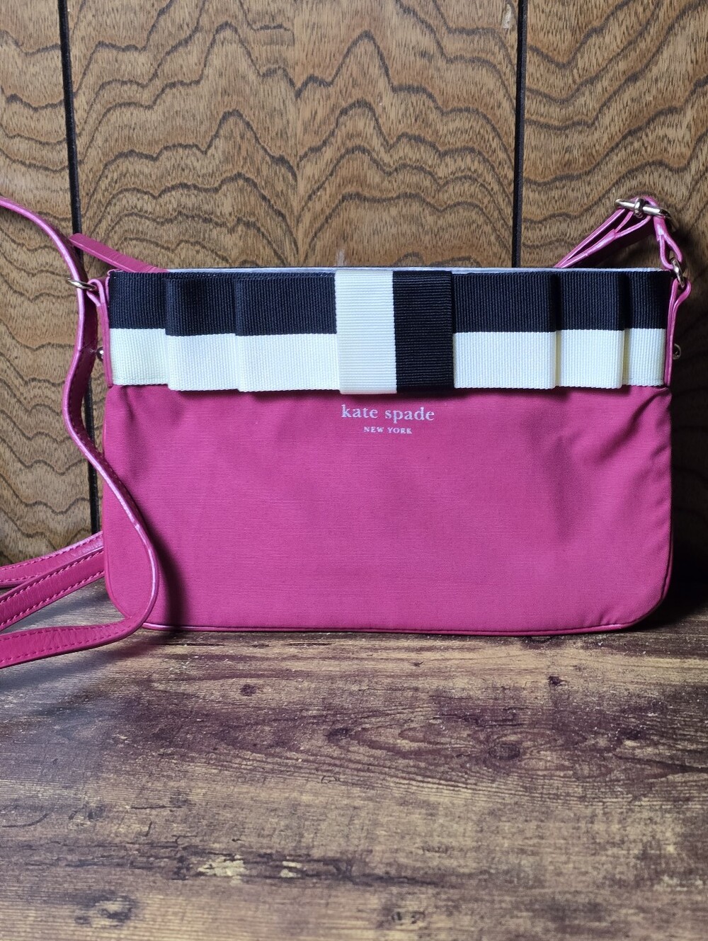 kate spade New York Pink Crossbody Bag with Black & White Accent